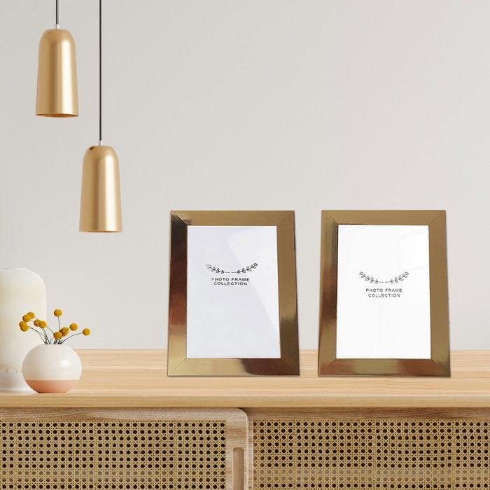 Aberto Design Set de 2 Marcos de Fotos Dorados 13 x 18 cm